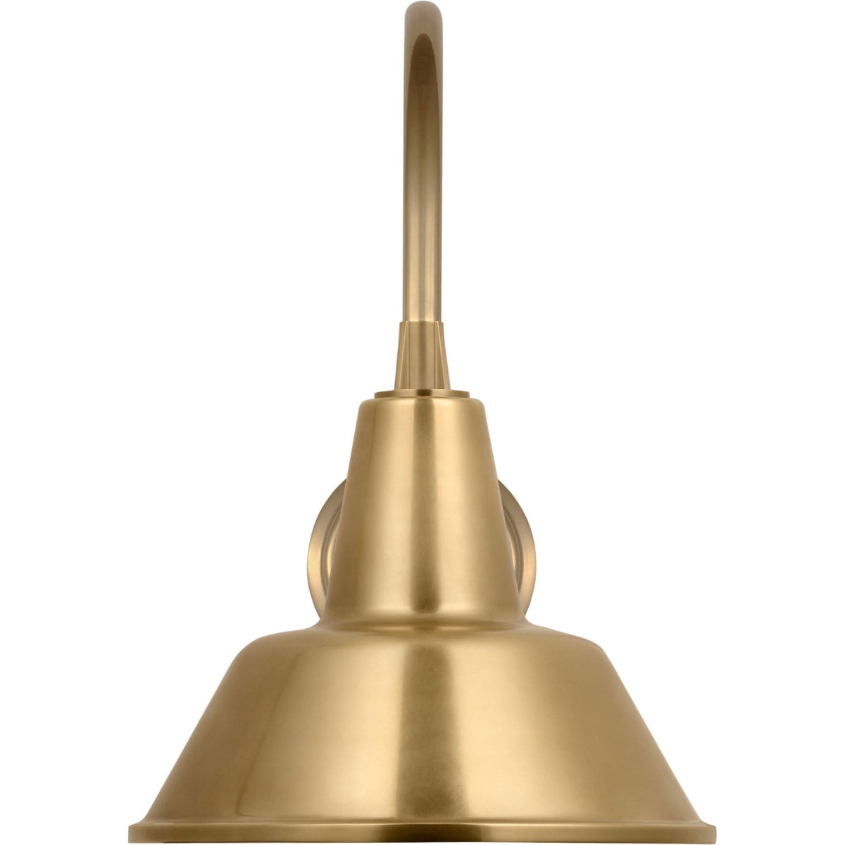 Thomas O'Brien Academy 11" Arched Mack Barn Light in Hand-Rubbed Antique Brass with 12.5" Hand-Rubbed Antique Brass Bowers Shade W12.5" x H17.5" x E16.75"