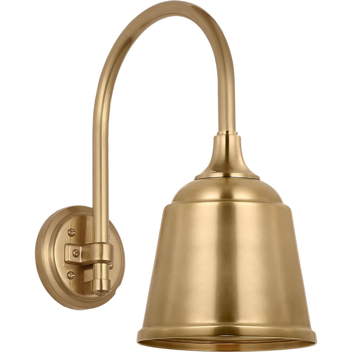 Thomas O'Brien Academy 11" Arched Mack Barn Light in Hand-Rubbed Antique Brass with 8" Hand-Rubbed Antique Brass Rockhouse Shade W8" x H16.25" x E14.5"