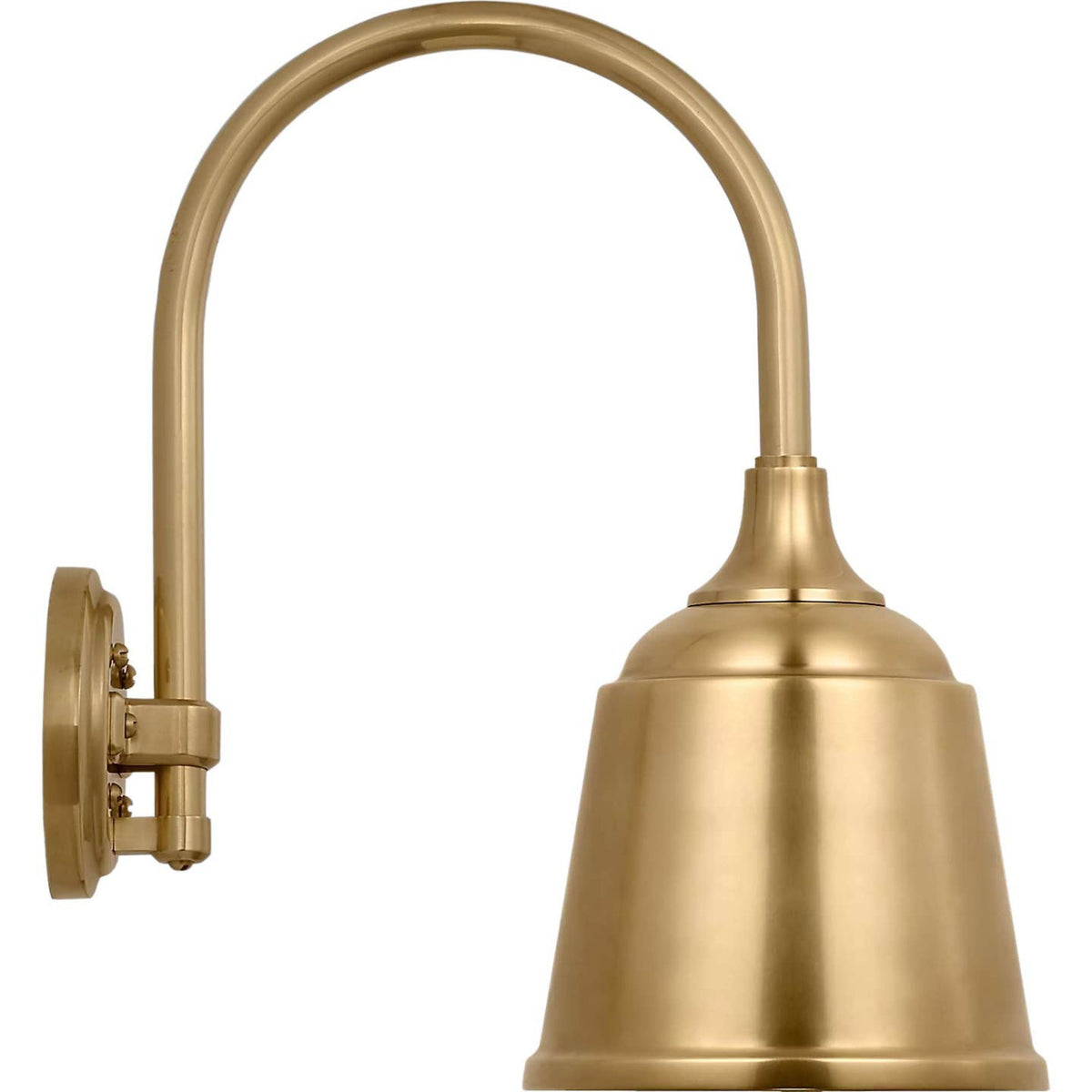 Thomas O'Brien Academy 11" Arched Mack Barn Light in Hand-Rubbed Antique Brass with 8" Hand-Rubbed Antique Brass Rockhouse Shade W8" x H16.25" x E14.5"