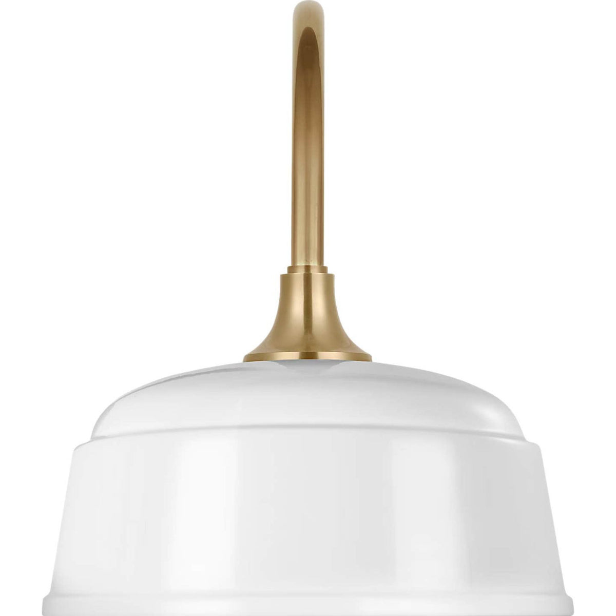 Thomas O'Brien Academy 11" Arched Mack Barn Light in Hand-Rubbed Antique Brass with 12.5" White Rockhouse Shade W12.5" x H15" x E16.75"