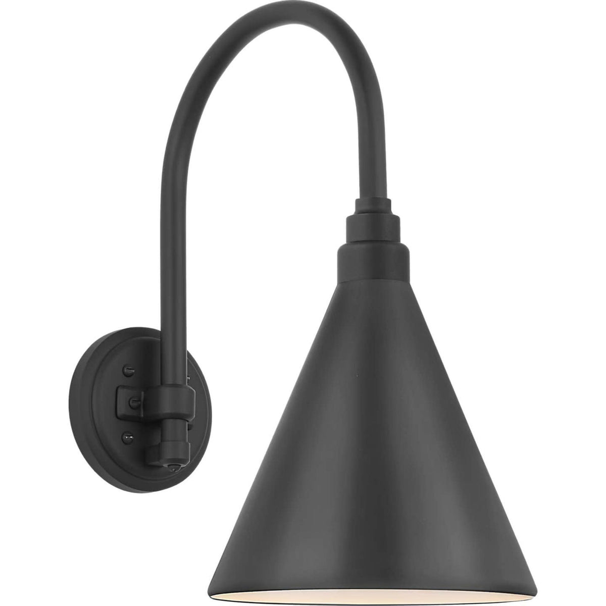 Thomas O'Brien Academy 11" Arched Mack Barn Light in Matte Black with 9" Matte Black Conical Savannah Shade W9" x H17.5" x E15"