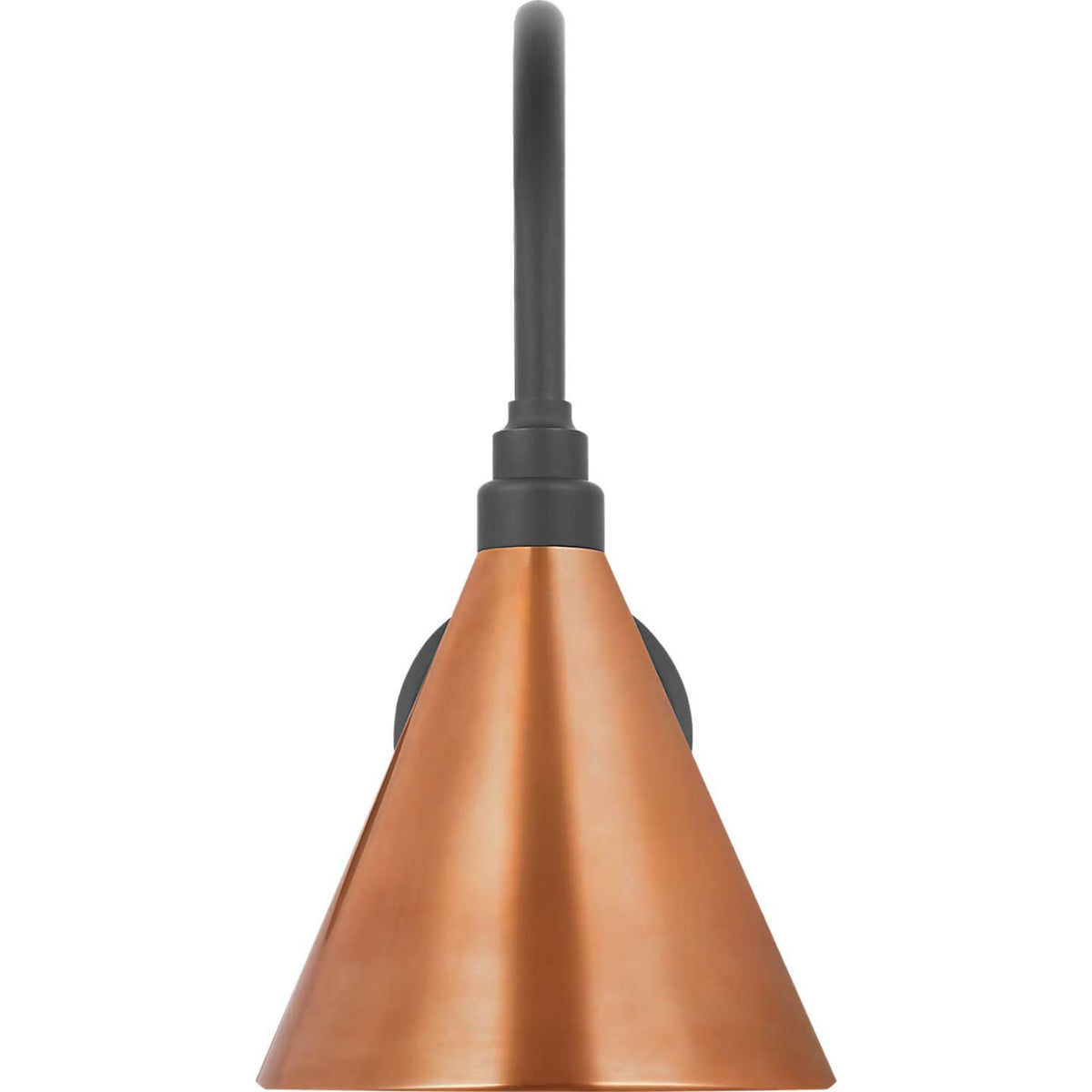 Thomas O'Brien Academy 11" Arched Mack Barn Light in Matte Black with 9" Soft Copper Conical Savannah Shade W9" x H17.5" x E15"