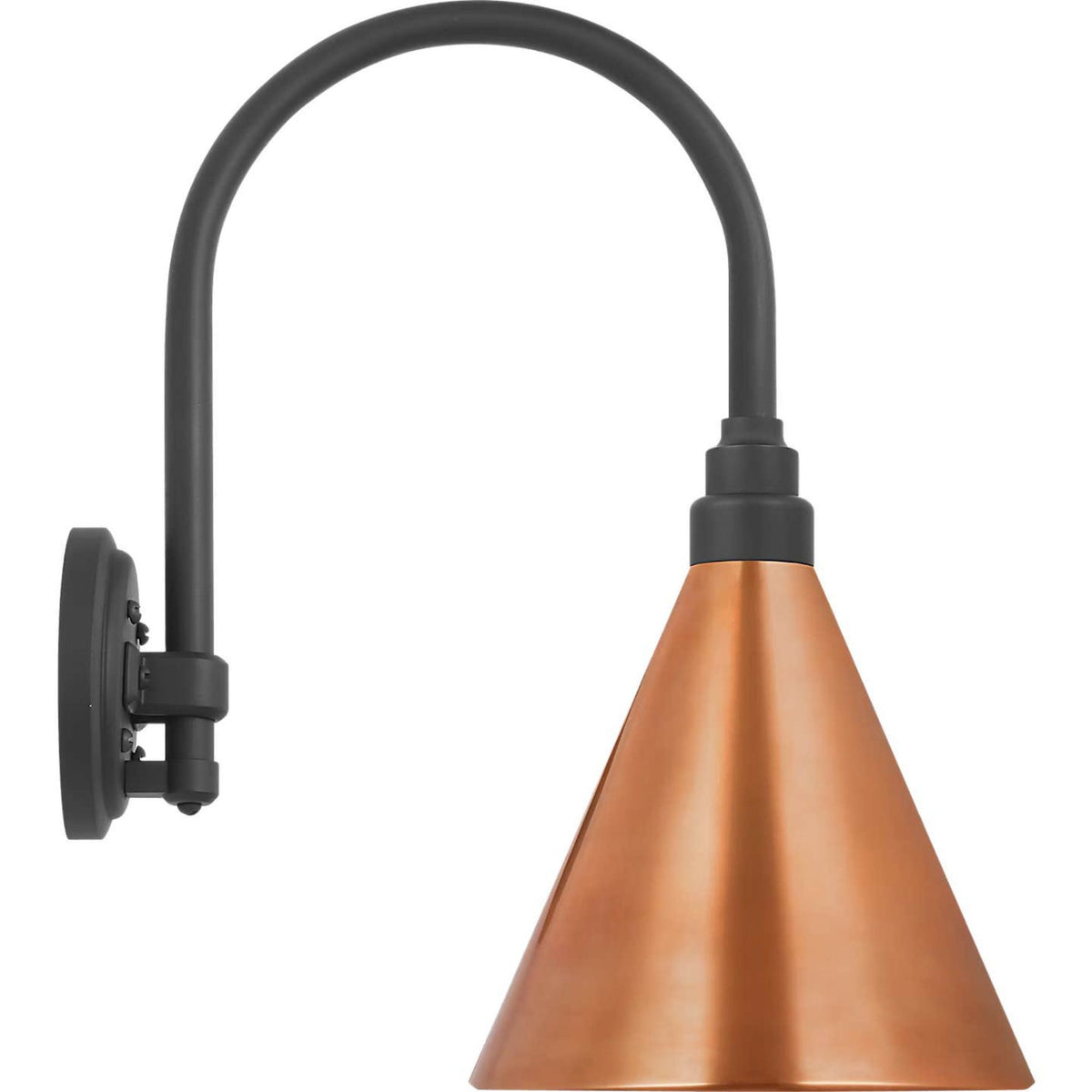 Thomas O'Brien Academy 11" Arched Mack Barn Light in Matte Black with 9" Soft Copper Conical Savannah Shade W9" x H17.5" x E15"