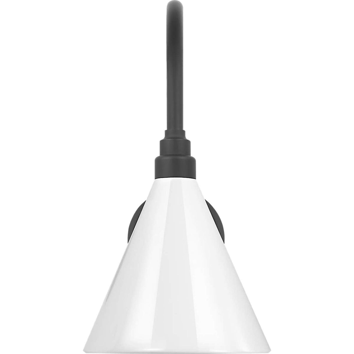 Thomas O'Brien Academy 11" Arched Mack Barn Light in Matte Black with 9" White Conical Savannah Shade W9" x H17.5" x E15"