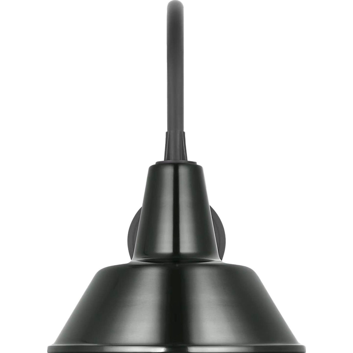 Thomas O'Brien Academy 11" Arched Mack Barn Light in Matte Black with 12.5" Green Bowers Shade W12.5" x H17.5" x E16.75"