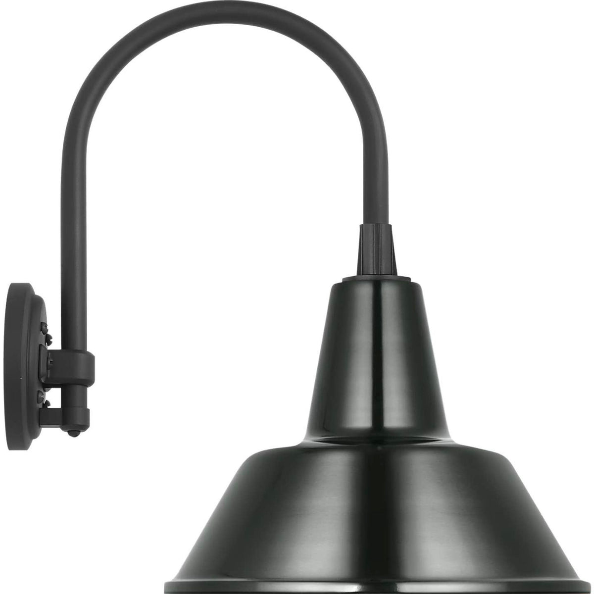 Thomas O'Brien Academy 11" Arched Mack Barn Light in Matte Black with 12.5" Green Bowers Shade W12.5" x H17.5" x E16.75"