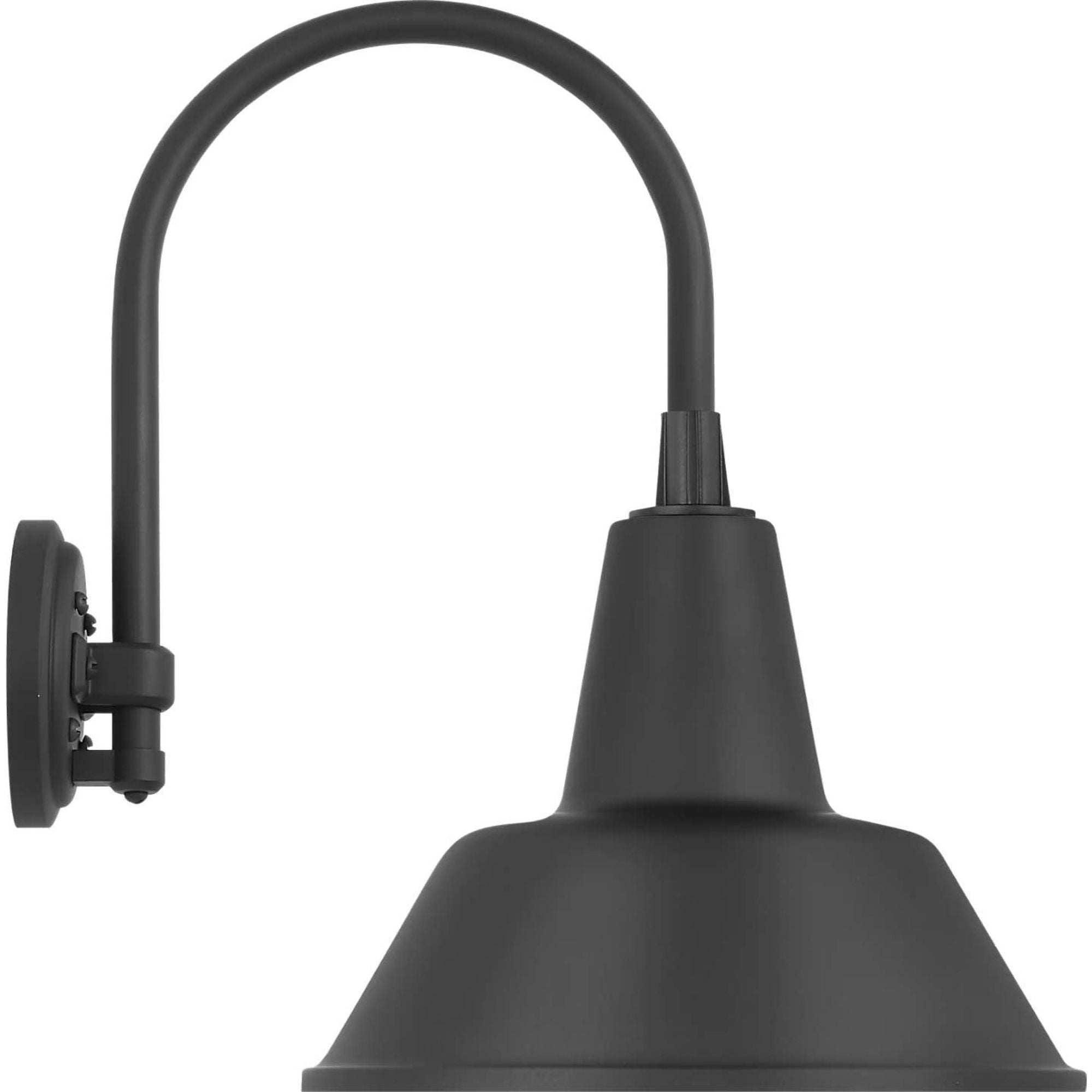 Thomas O'Brien Academy 11" Arched Mack Barn Light in Matte Black with 12.5" Matte Black Bowers Shade W12.5" x H17.5" x E16.75"
