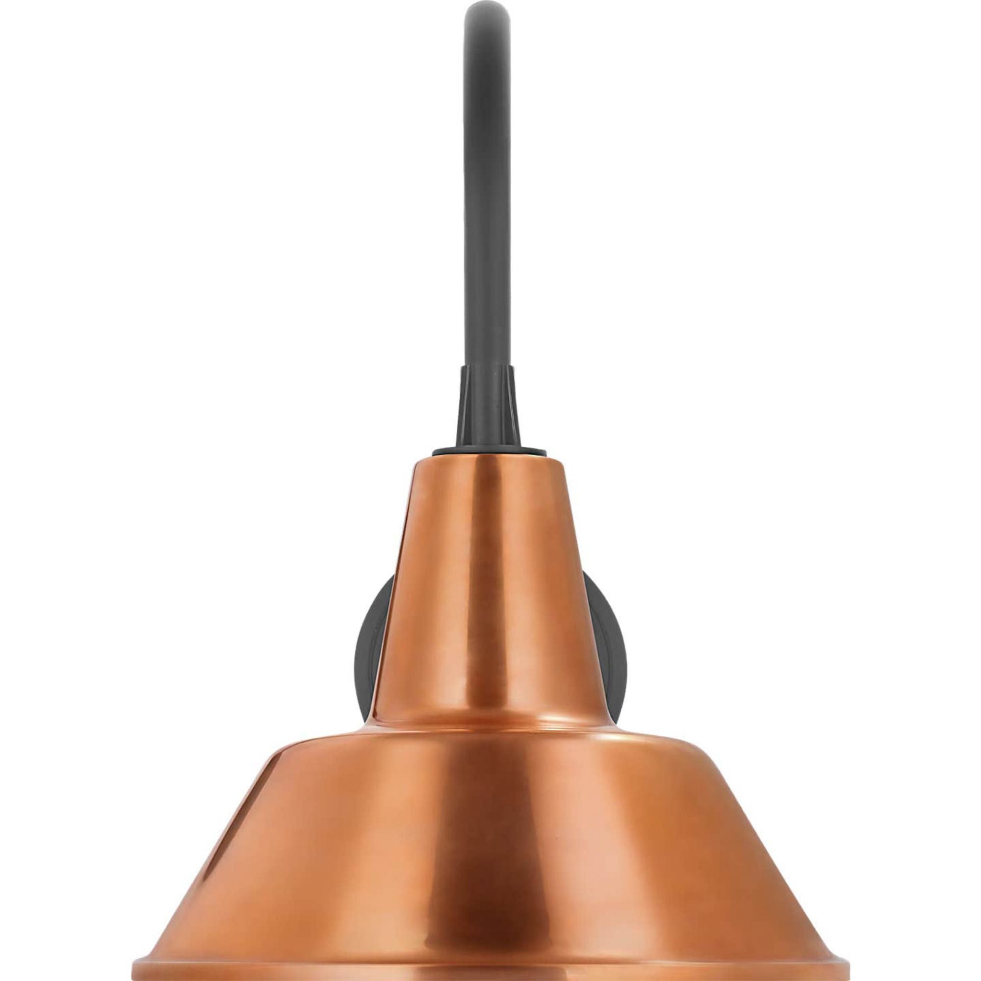 Thomas O'Brien Academy 11" Arched Mack Barn Light in Matte Black with 12.5" Soft Copper Bowers Shade W12.5" x H17.5" x E16.75"