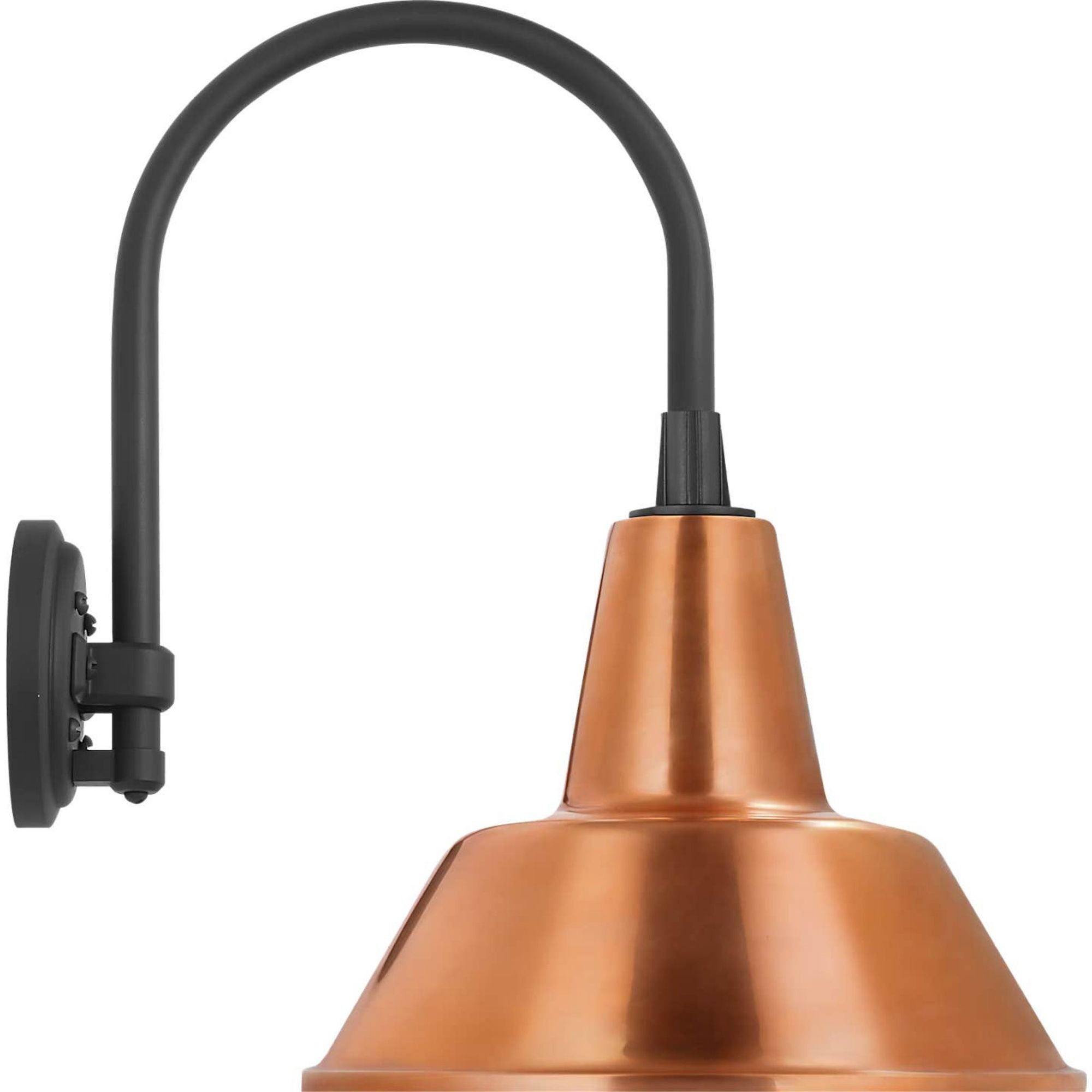Thomas O'Brien Academy 11" Arched Mack Barn Light in Matte Black with 12.5" Soft Copper Bowers Shade W12.5" x H17.5" x E16.75"
