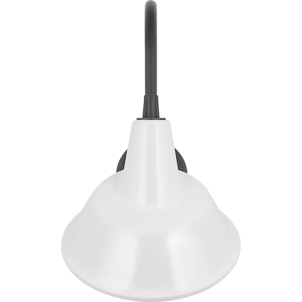 Thomas O'Brien Academy 11" Arched Mack Barn Light in Matte Black with 12.5" White Tilted Bowers Shade W12.5" x H20.5" x E14.25"