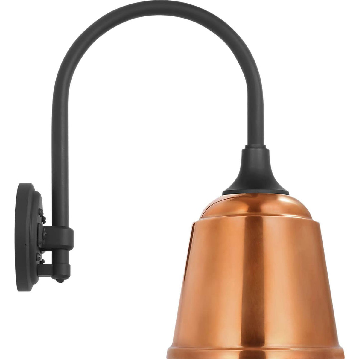 Thomas O'Brien Academy 11" Arched Mack Barn Light in Matte Black with 8" Soft Copper Rockhouse Shade W8" x H16.25" x E14.5"