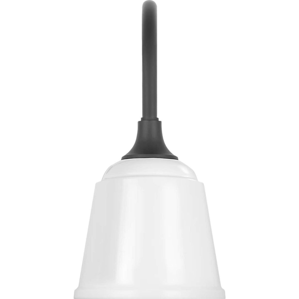 Thomas O'Brien Academy 11" Arched Mack Barn Light in Matte Black with 8" White Rockhouse Shade W8" x H16.25" x E14.5"