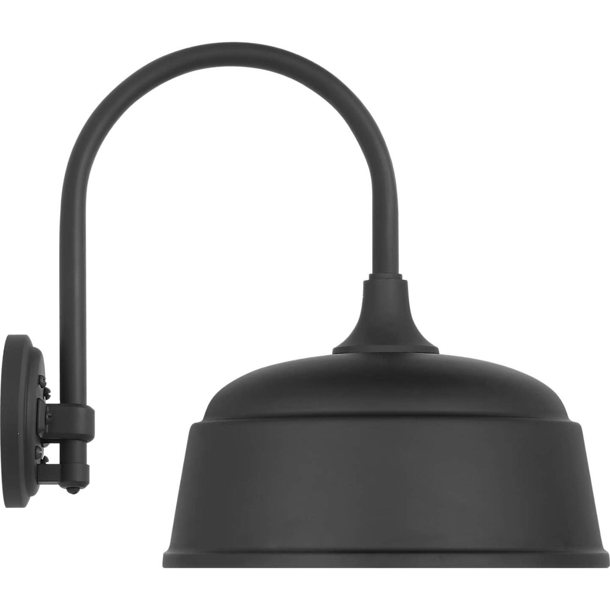 Thomas O'Brien Academy 11" Arched Mack Barn Light in Matte Black with 12.5" Matte Black Rockhouse Shade W12.5" x H15" x E16.75"