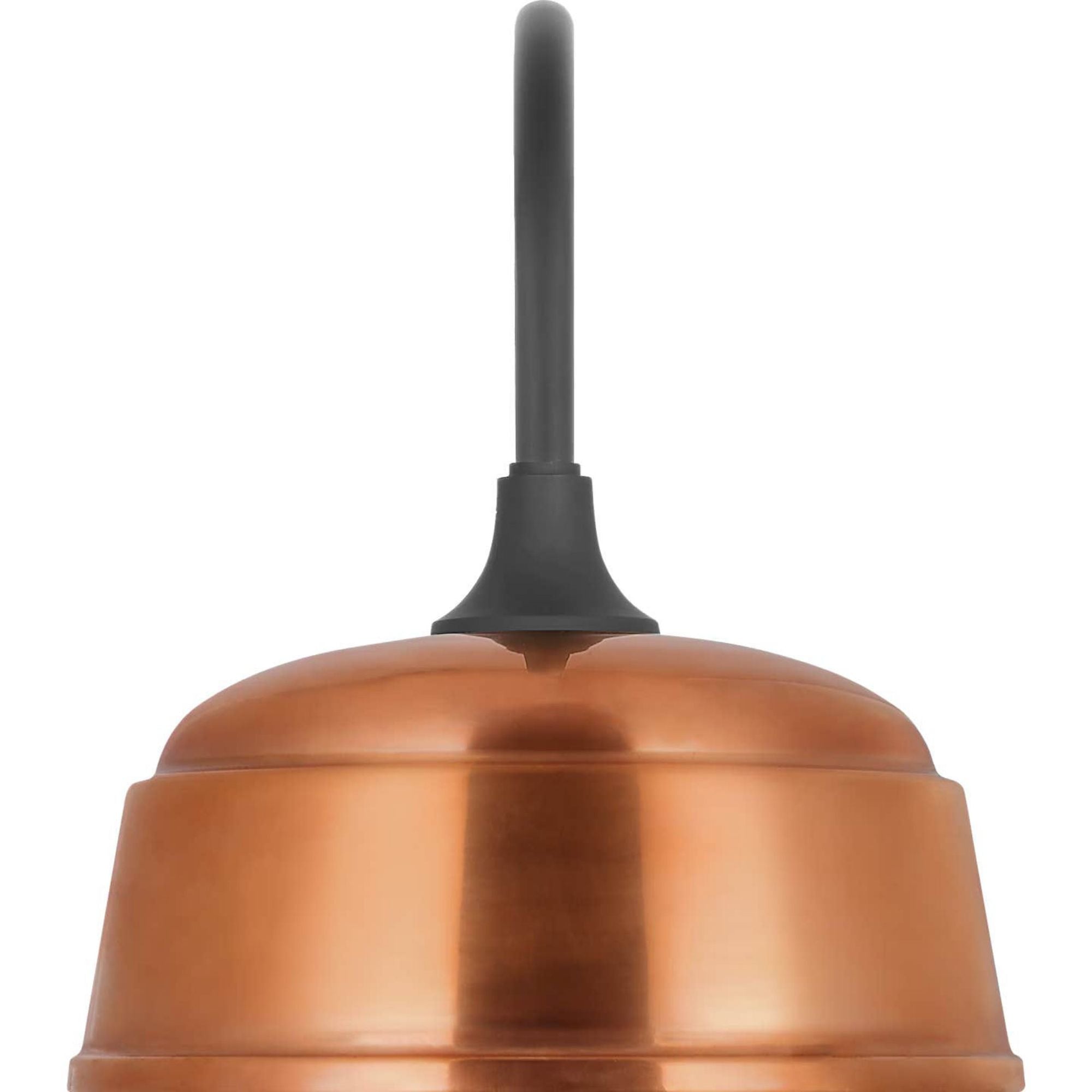 Thomas O'Brien Academy 11" Arched Mack Barn Light in Matte Black with 12.5" Soft Copper Rockhouse Shade W12.5" x H15" x E16.75"