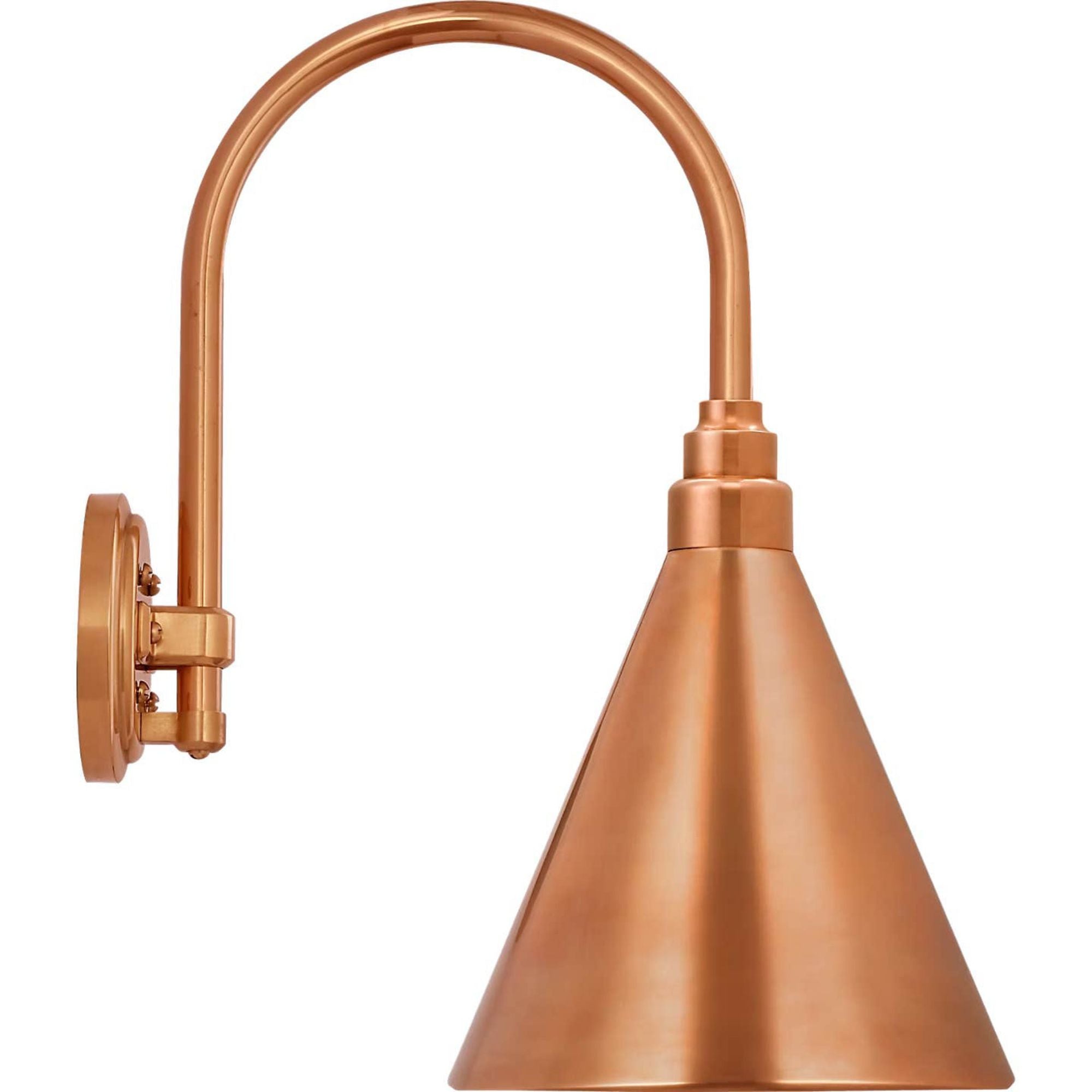 Thomas O'Brien Academy 11" Arched Mack Barn Light in Soft Copper with 9" Soft Copper Conical Savannah Shade W9" x H17.5" x E15"