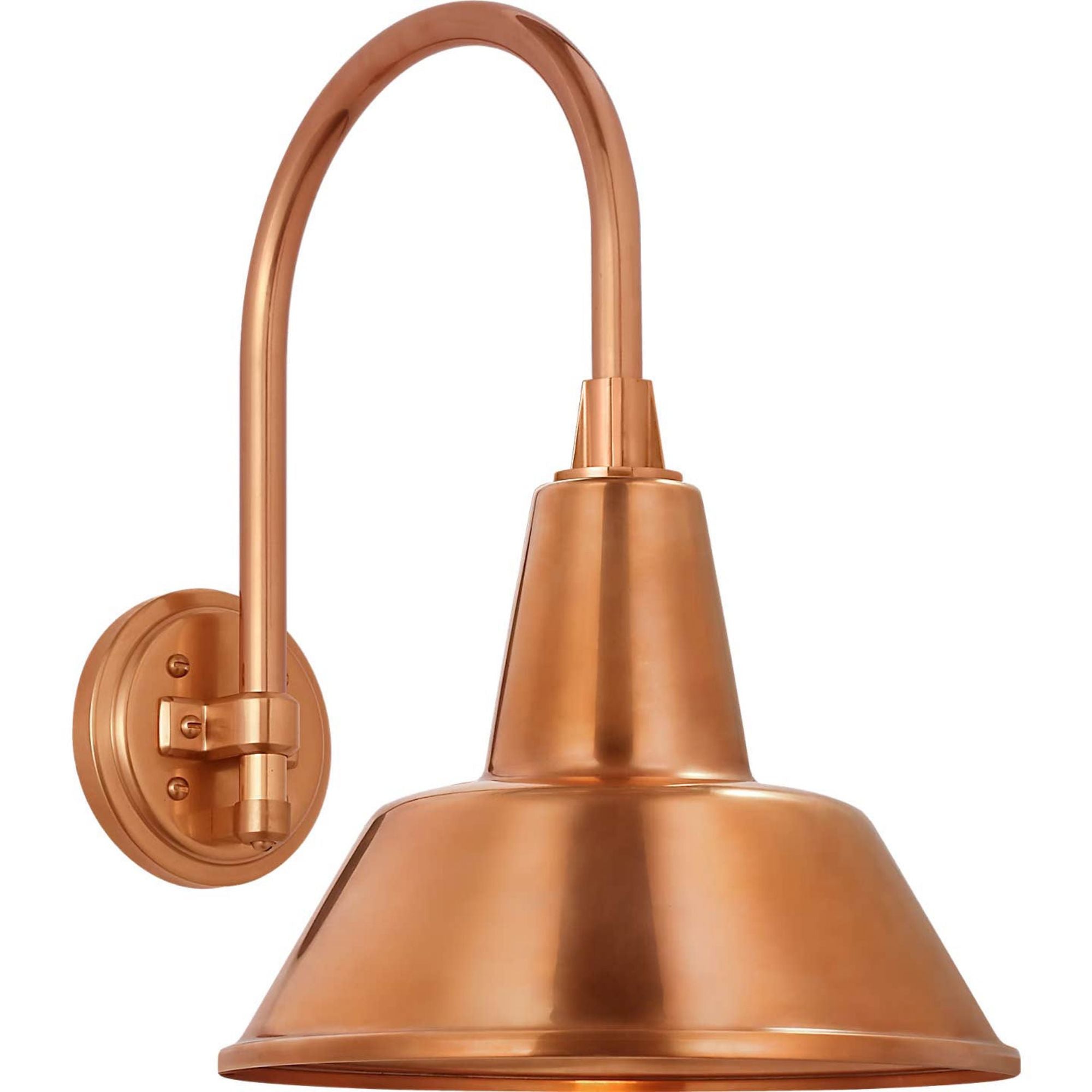 Thomas O'Brien Academy 11" Arched Mack Barn Light in Soft Copper with 12.5" Soft Copper Bowers Shade W12.5" x H17.5" x E16.75"
