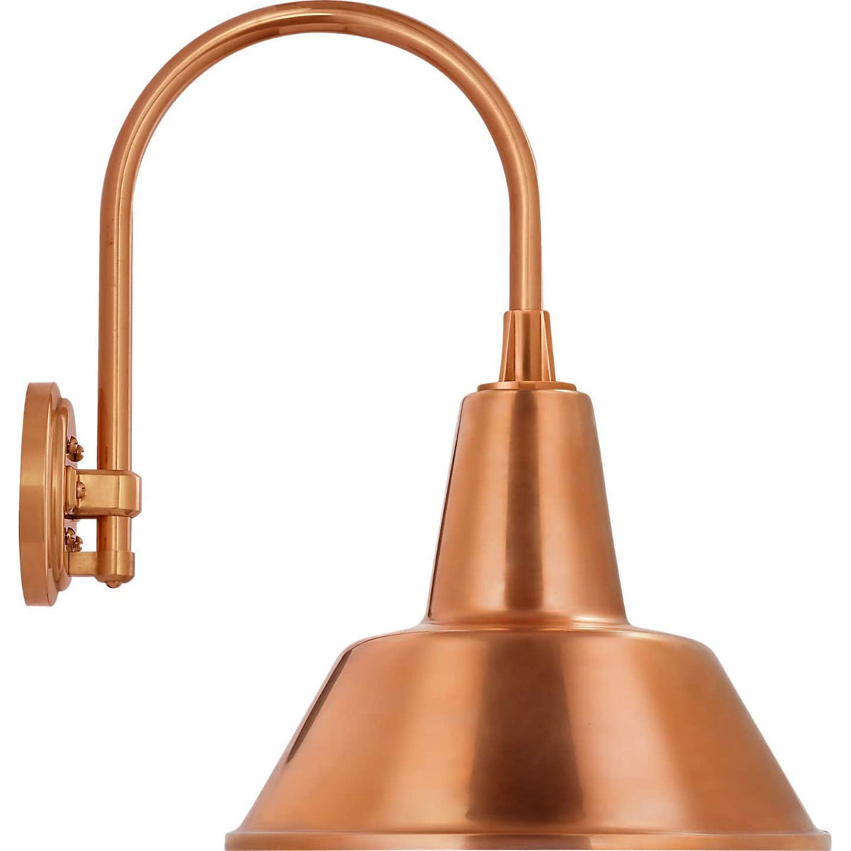 Thomas O'Brien Academy 11" Arched Mack Barn Light in Soft Copper with 12.5" Soft Copper Bowers Shade W12.5" x H17.5" x E16.75"