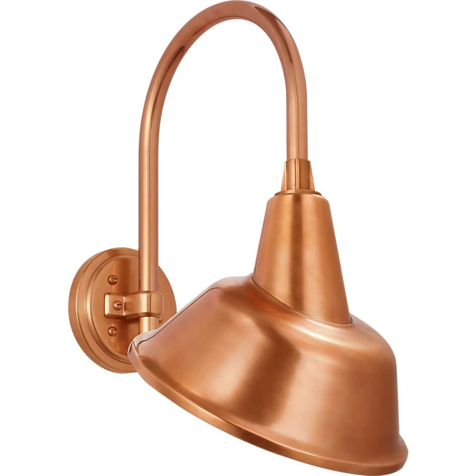 Thomas O'Brien Academy 11" Arched Mack Barn Light in Soft Copper with 12.5" Soft Copper Tilted Bowers Shade W12.5" x H20.5" x E14.25"