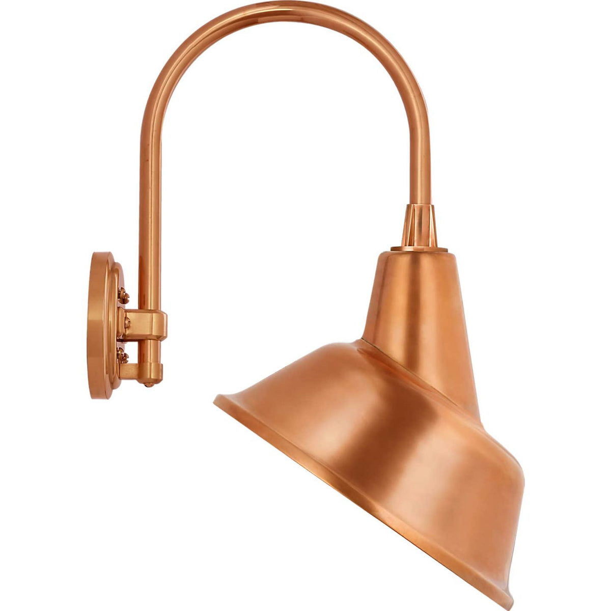 Thomas O'Brien Academy 11" Arched Mack Barn Light in Soft Copper with 12.5" Soft Copper Tilted Bowers Shade W12.5" x H20.5" x E14.25"