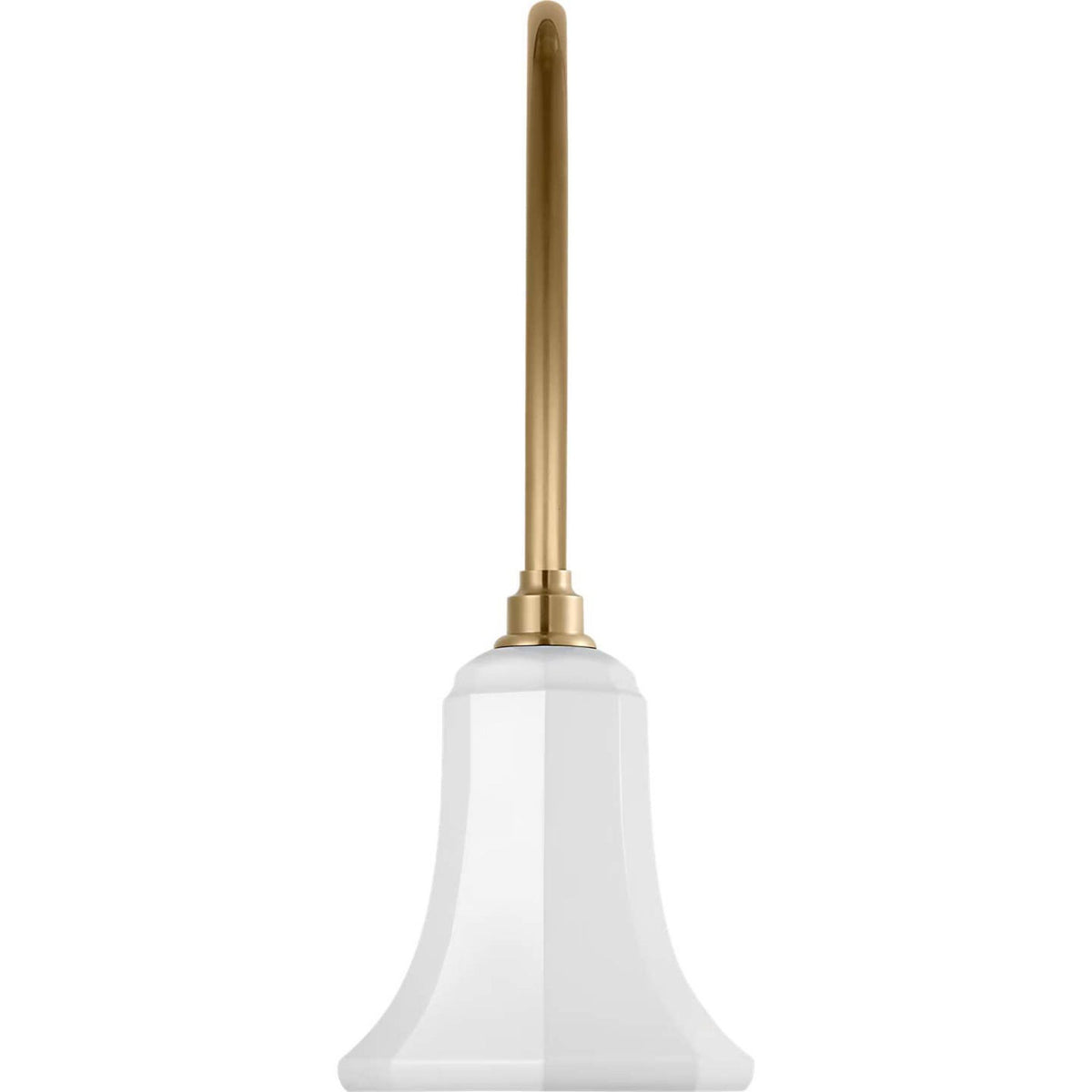 Thomas O'Brien Academy 19.5" Arched Mack Barn Light in Hand-Rubbed Antique Brass with 7.5" White Savannah Shade W7.5" x H21.5" x E22.75"