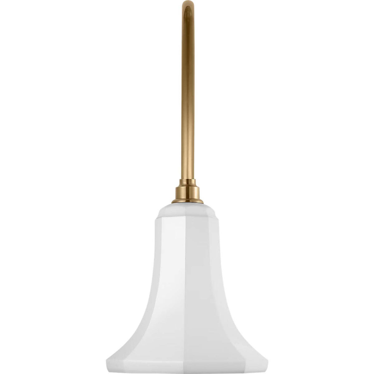 Thomas O'Brien Academy 19.5" Arched Mack Barn Light in Hand-Rubbed Antique Brass with 9.25" White Savannah Shade W9.25" x H23.25" x E23.75"