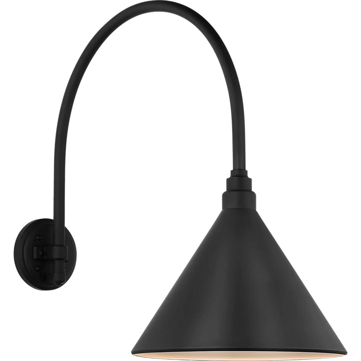 Thomas O'Brien Academy 19.5" Arched Mack Barn Light in Matte Black with 12.5" Conical Savannah Shade W12.5" x H22.25" x E25.25"