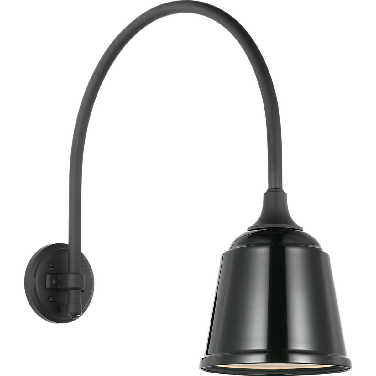 Thomas O'Brien Academy 19.5" Arched Mack Barn Light in Matte Black with 8" Green Rockhouse Shade W8" x H21" x E23"
