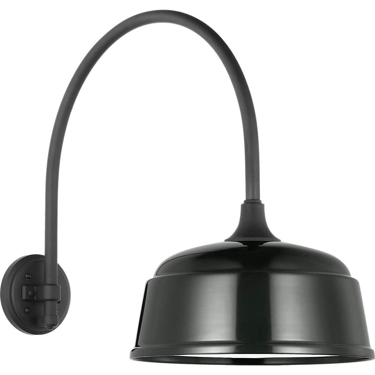 Thomas O'Brien Academy 19.5" Arched Mack Barn Light in Matte Black with 12.5" Green Rockhouse Shade W12.5" x H19.5" x E25.25"