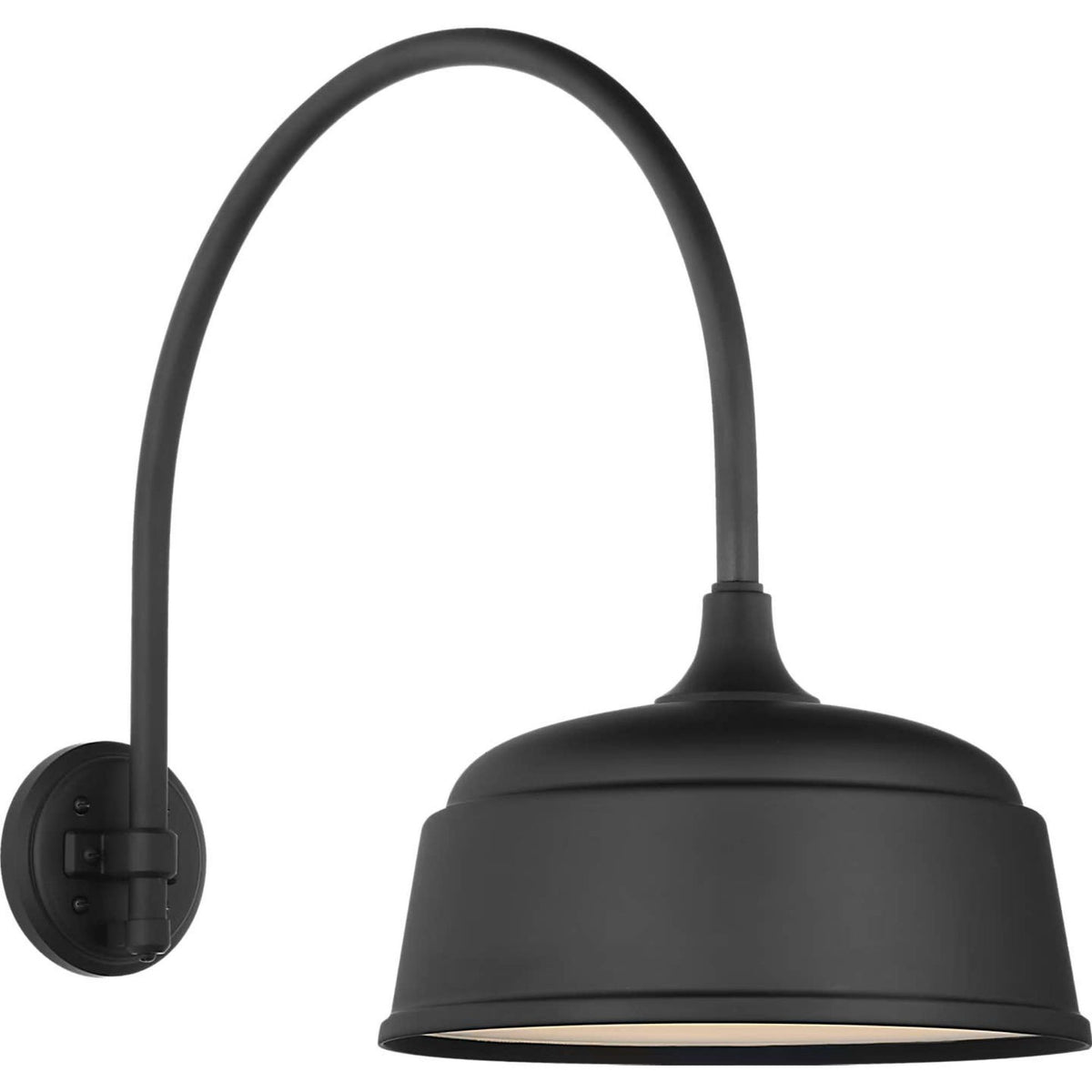 Thomas O'Brien Academy 19.5" Arched Mack Barn Light in Matte Black with 12.5" Rockhouse Shade W12.5" x H19.5" x E25.25"