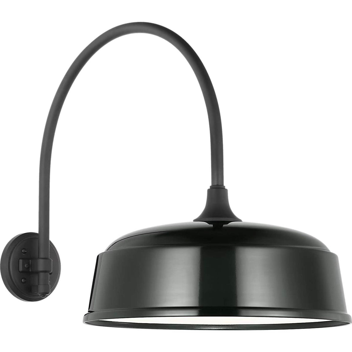 Thomas O'Brien Academy 19.5" Arched Mack Barn Light in Matte Black with 16" Green Rockhouse Shade W16" x H19.5" x E27"