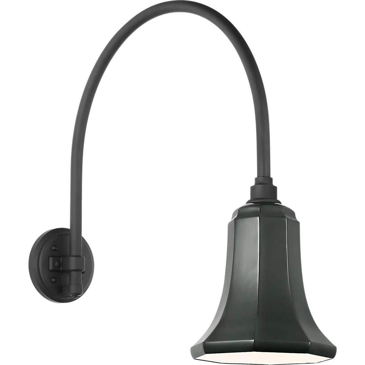 Thomas O'Brien Academy 19.5" Arched Mack Barn Light in Matte Black with 7.5" Green Savannah Shade W7.5" x H21.5" x E22.75"