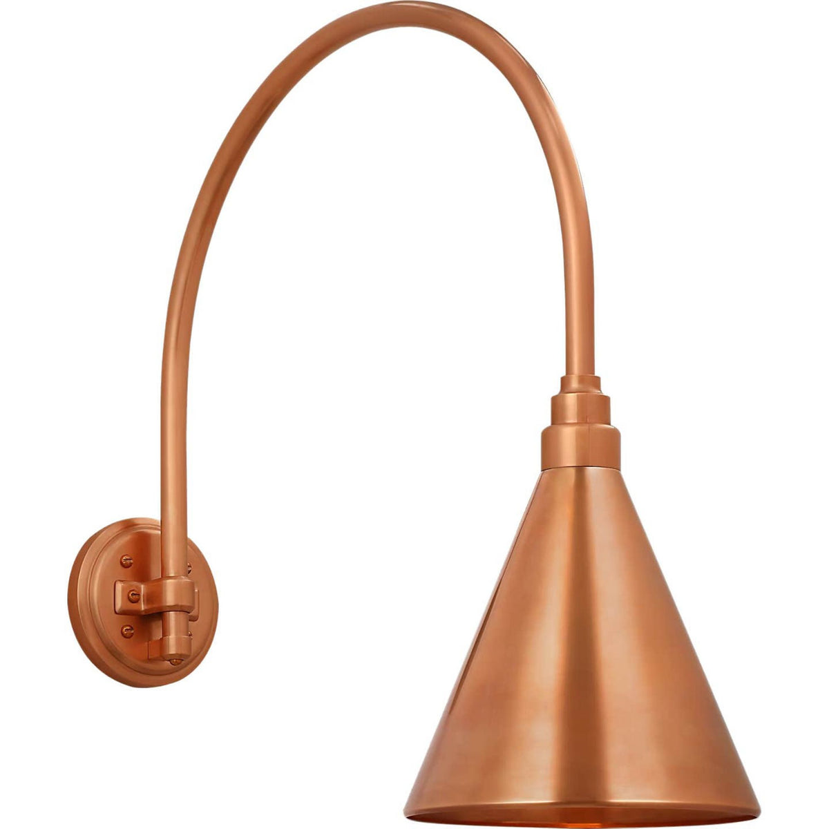 Thomas O'Brien Academy 19.5" Arched Mack Barn Light in Soft Copper with 9" Conical Savannah Shade W9" x H22.25" x E23.5"