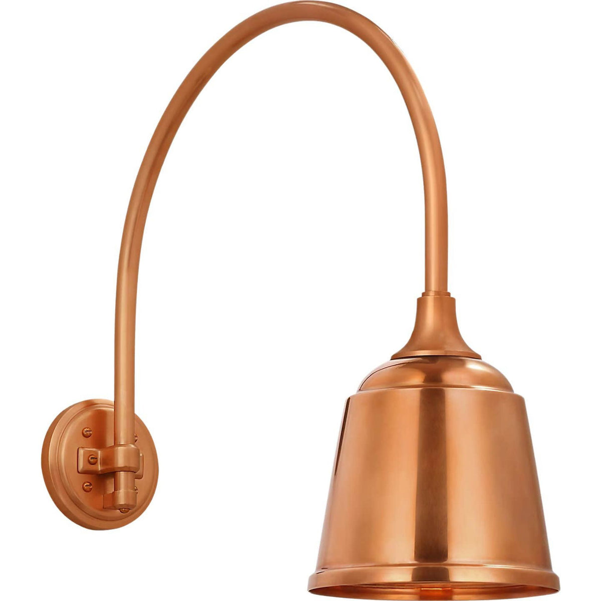 Thomas O'Brien Academy 19.5" Arched Mack Barn Light in Soft Copper with 8" Rockhouse Shade W8" x H21" x E23"