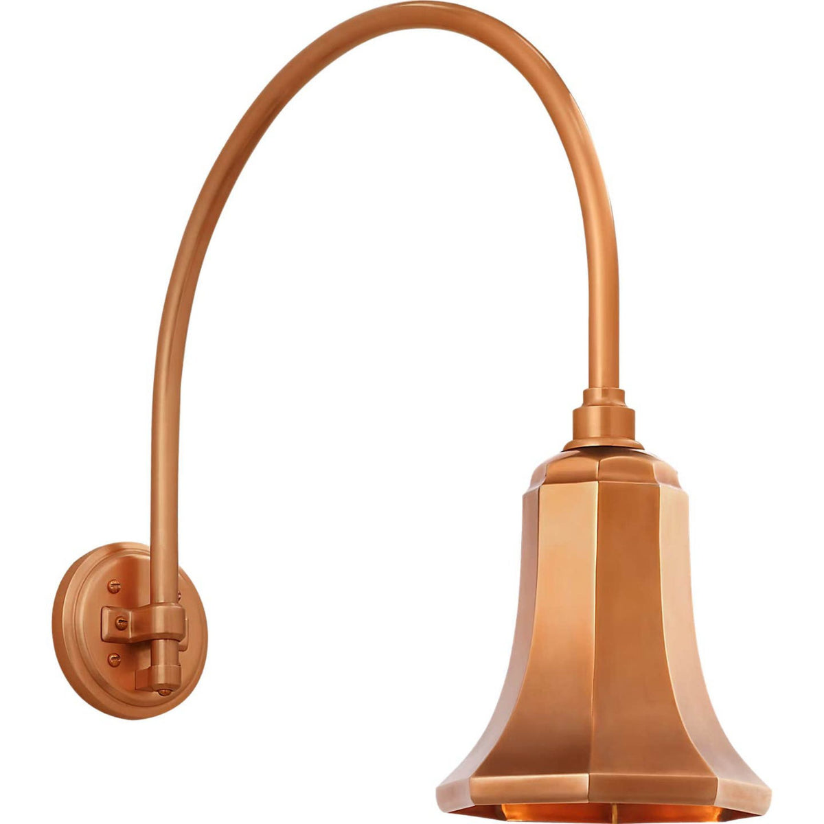 Thomas O'Brien Academy 19.5" Arched Mack Barn Light in Soft Copper with 7.5" Savannah Shade W7.5" x H21.5" x E22.75"