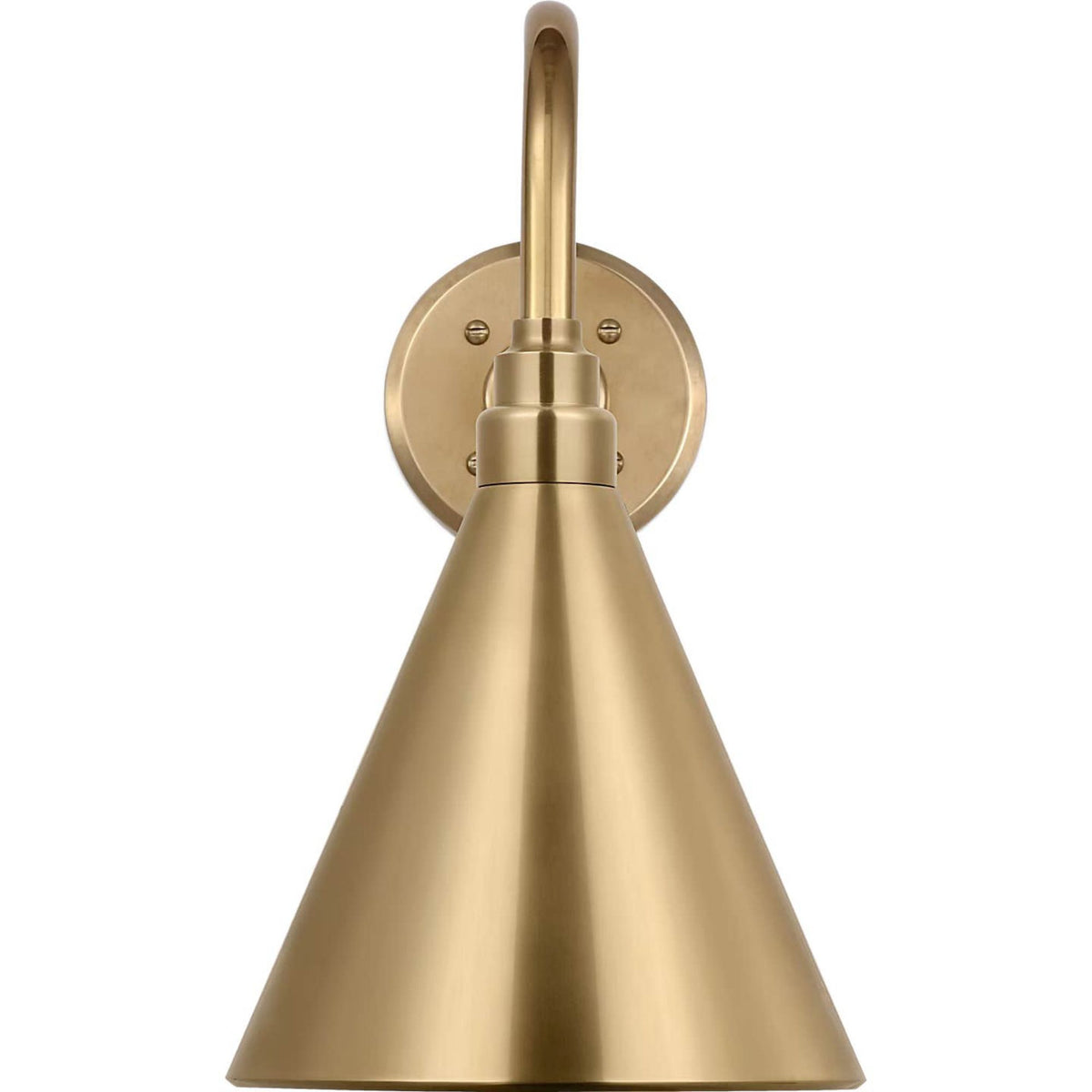Thomas O'Brien Academy 11" Flynn Barn Light in Hand-Rubbed Antique Brass with 9" Hand-Rubbed Antique Brass Conical Savannah Shade W9" x H15.5" x E15"
