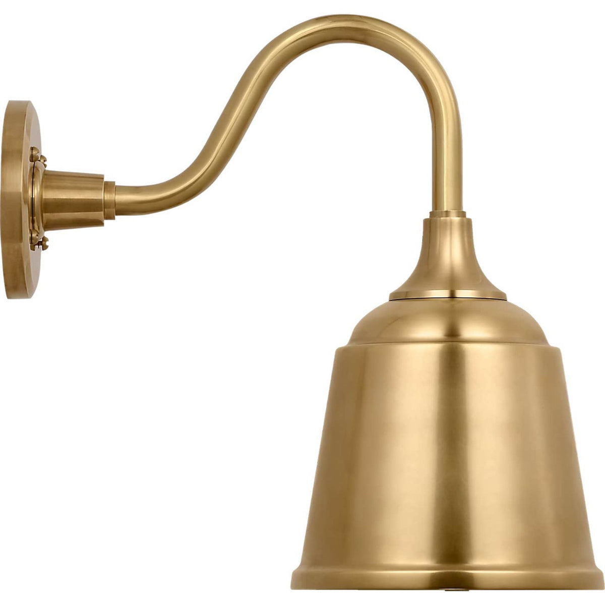 Thomas O'Brien Academy 11" Flynn Barn Light in Hand-Rubbed Antique Brass with 8" Hand-Rubbed Antique Brass Rockhouse Shade W8" x H14.25" x E14.5"