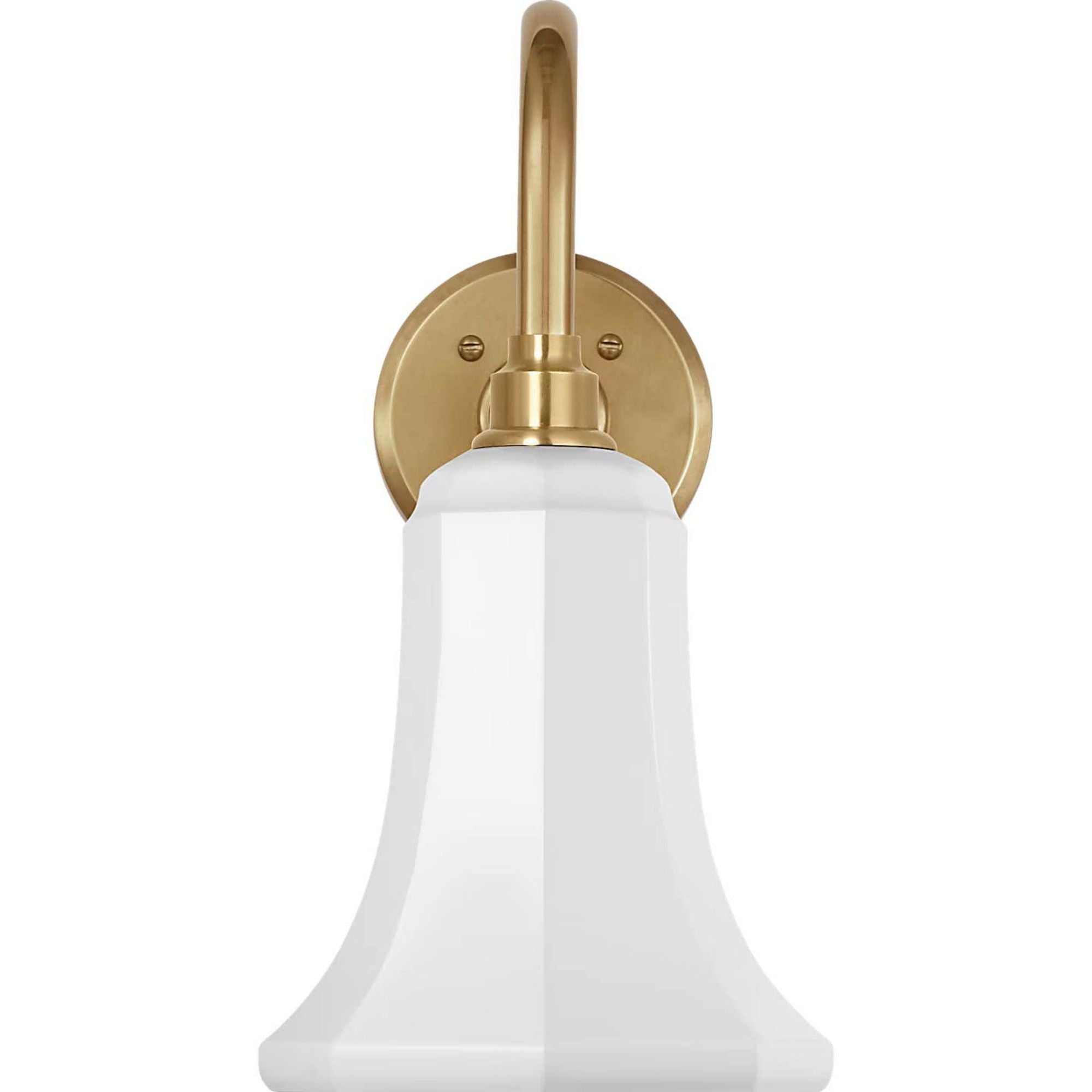 Thomas O'Brien Academy 11" Flynn Barn Light in Hand-Rubbed Antique Brass with 7.5" White Savannah Shade W7.5" x H14.75" x E14.25"