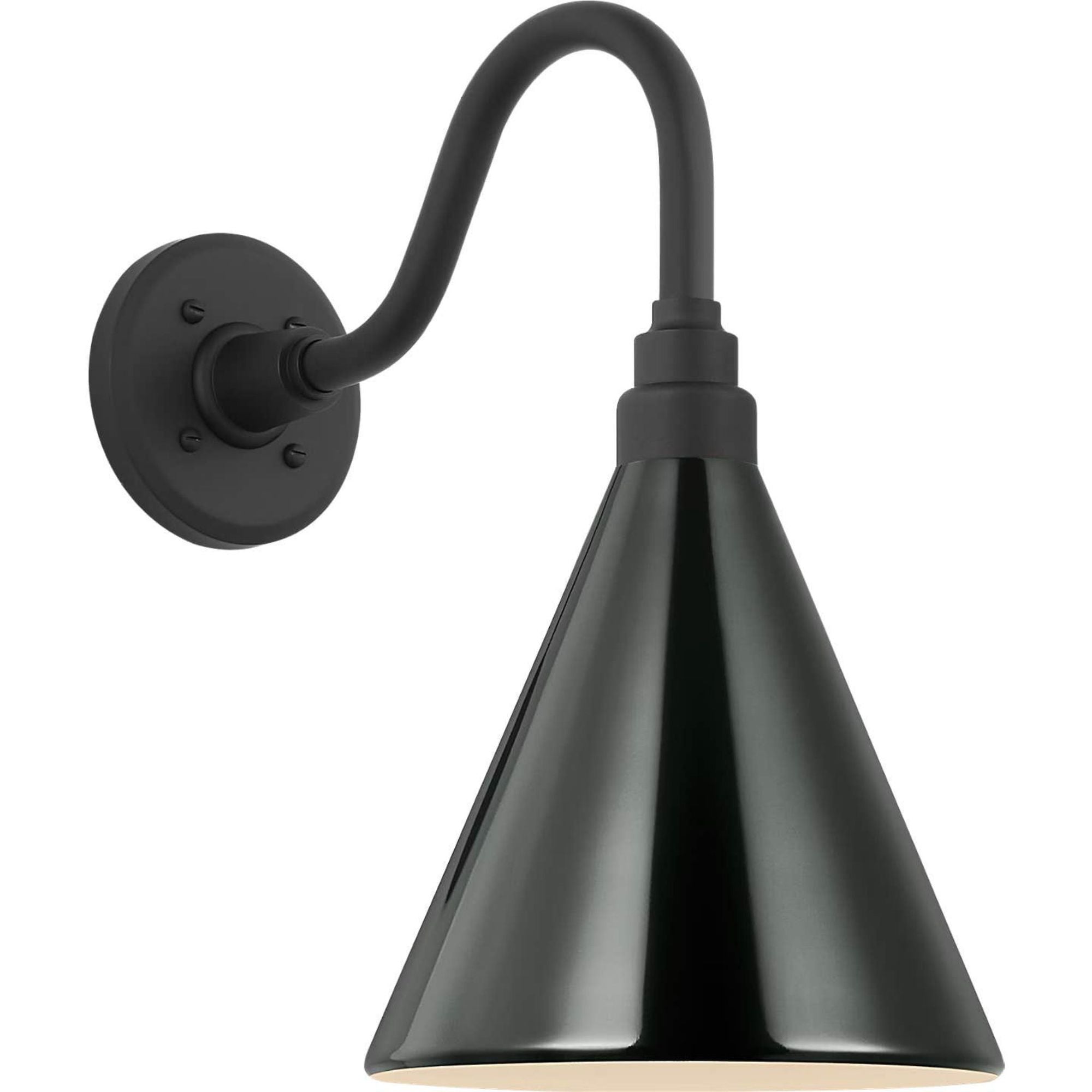 Thomas O'Brien Academy 11" Flynn Barn Light in Matte Black with 9" Green Conical Savannah Shade W9" x H15.5" x E15"