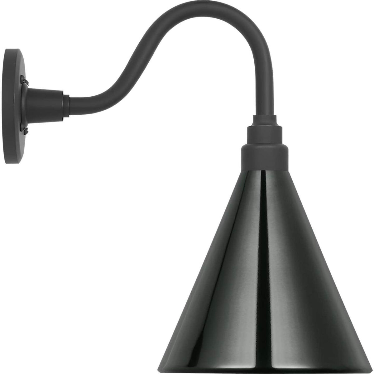 Thomas O'Brien Academy 11" Flynn Barn Light in Matte Black with 9" Green Conical Savannah Shade W9" x H15.5" x E15"