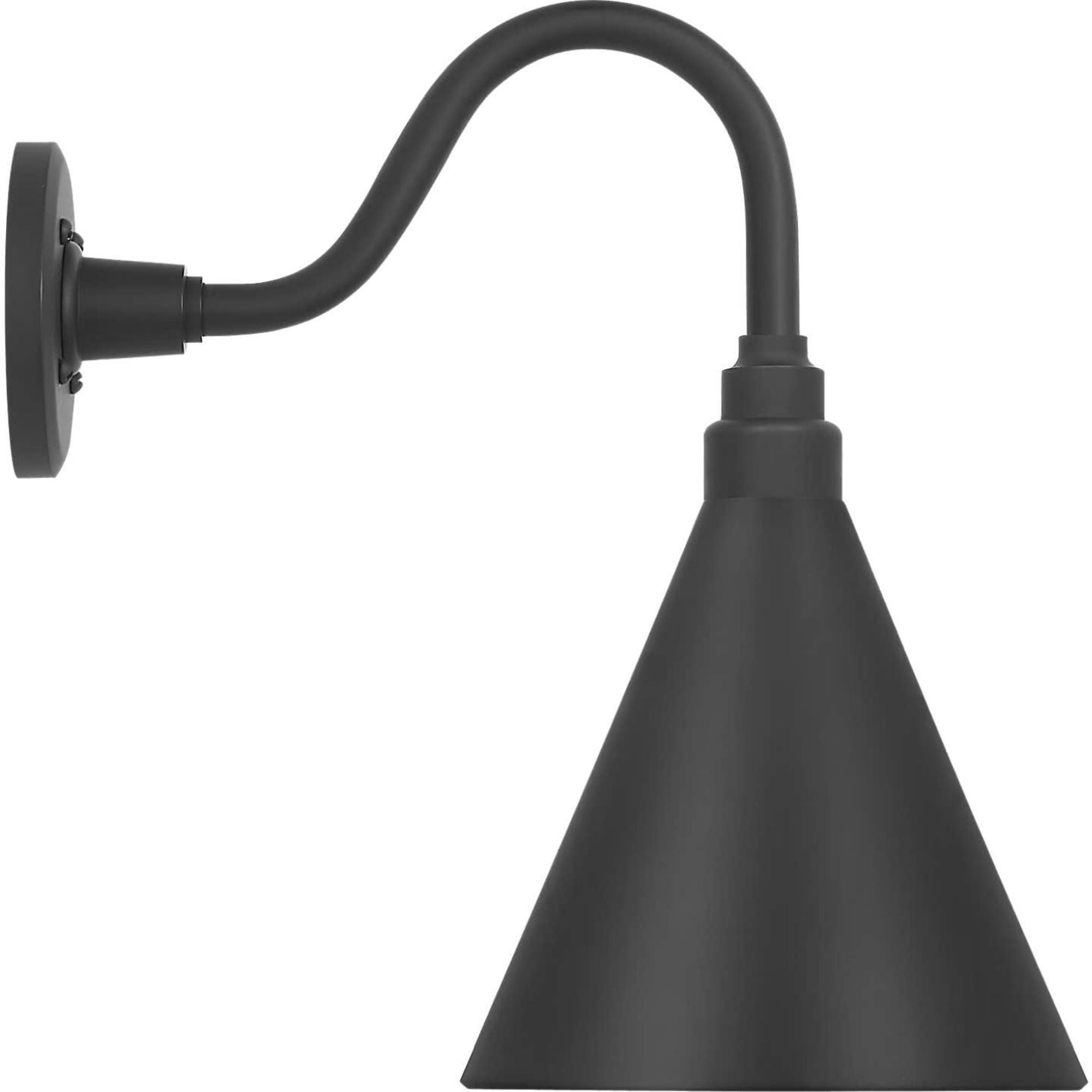 Thomas O'Brien Academy 11" Flynn Barn Light in Matte Black with 9" Matte Black Conical Savannah Shade W9" x H15.5" x E15"