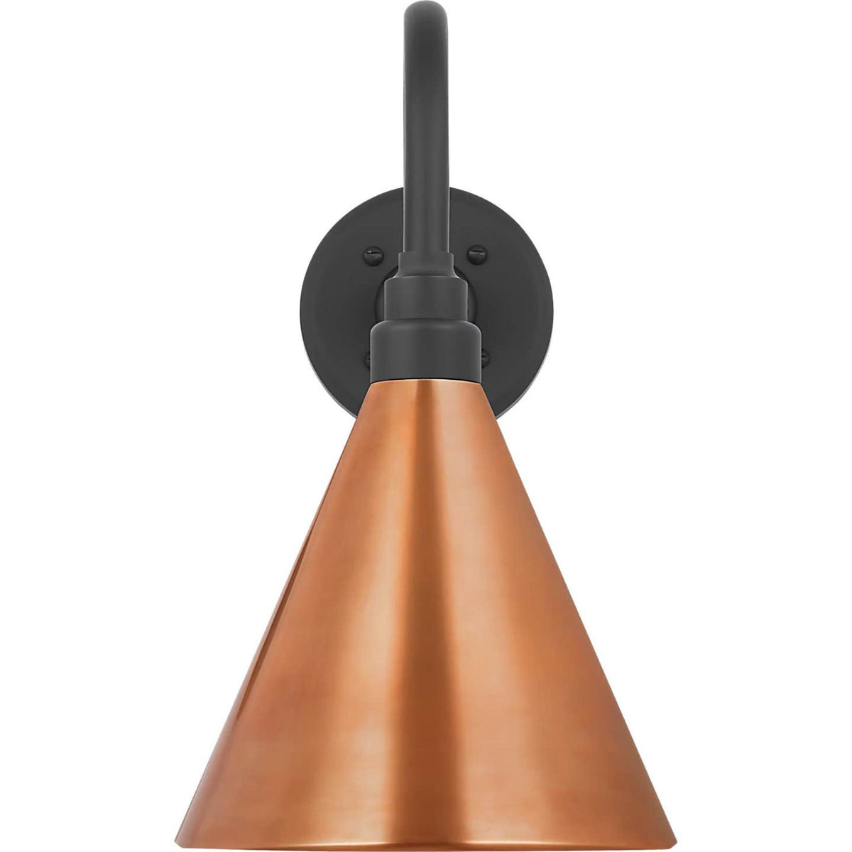 Thomas O'Brien Academy 11" Flynn Barn Light in Matte Black with 9" Soft Copper Conical Savannah Shade W9" x H15.5" x E15"