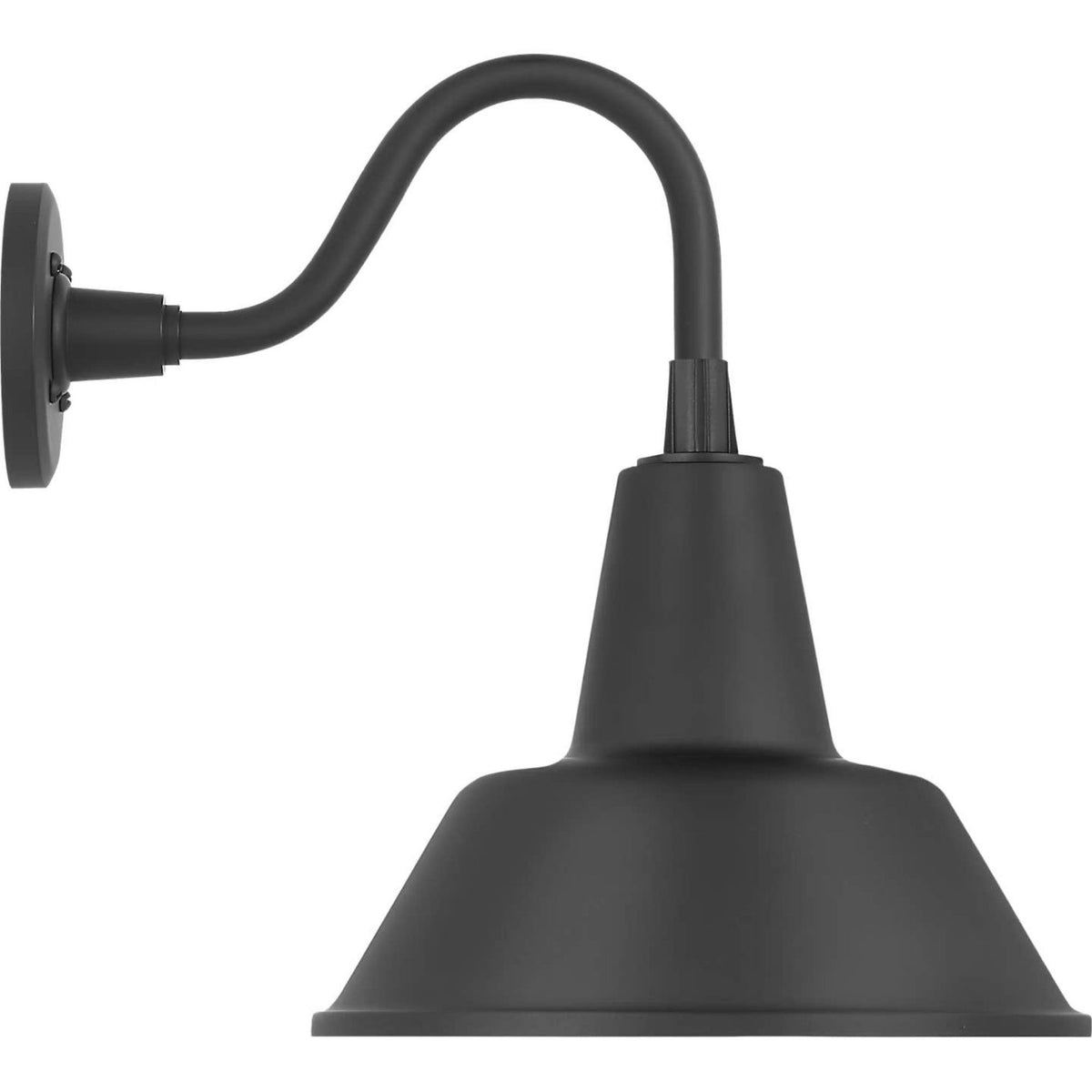 Thomas O'Brien Academy 11" Flynn Barn Light in Matte Black with 12.5" Matte Black Bowers Shade W12.5" x H15.5" x E16.75"