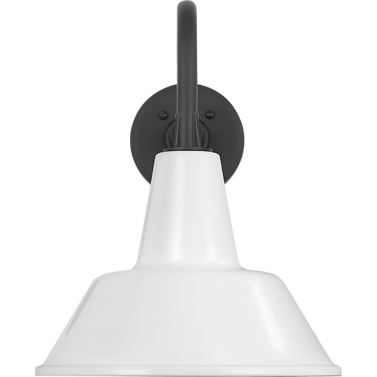 Thomas O'Brien Academy 11" Flynn Barn Light in Matte Black with 12.5" White Bowers Shade W12.5" x H15.5" x E16.75"