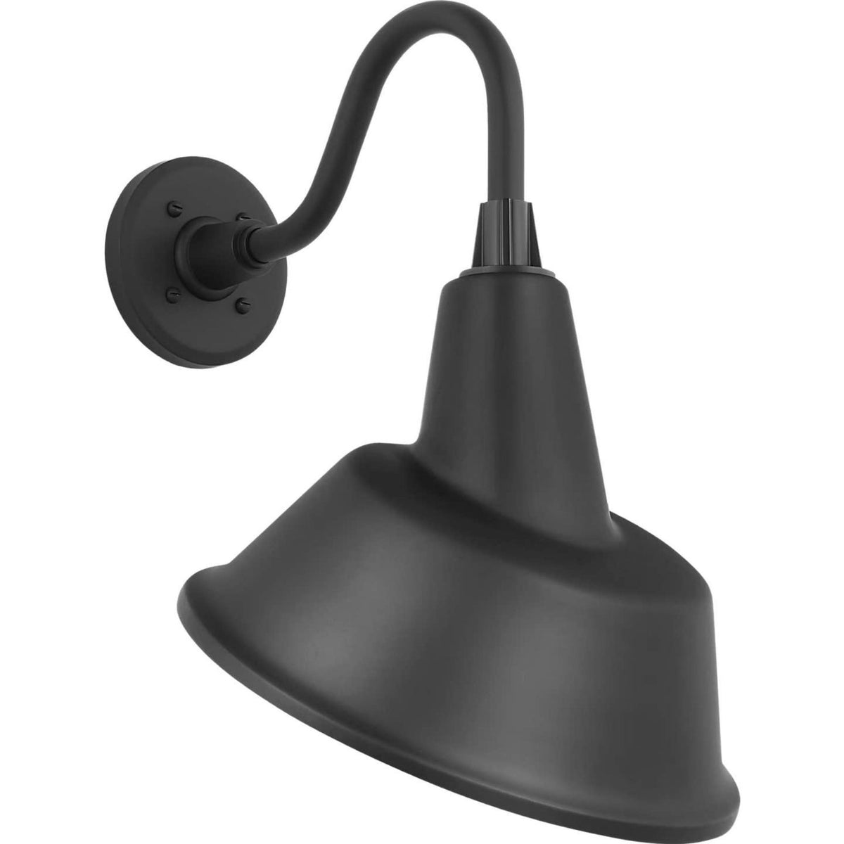 Thomas O'Brien Academy 11" Flynn Barn Light in Matte Black with 12.5" Matte Black Tilted Bowers Shade W12.5" x H18.5" x E14"
