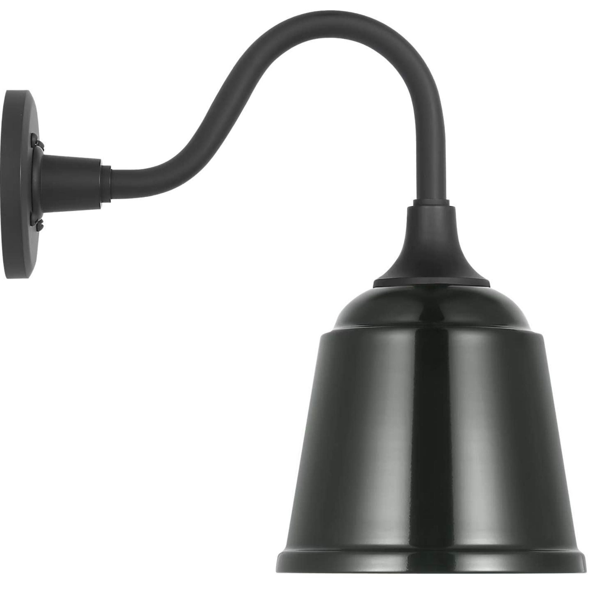 Thomas O'Brien Academy 11" Flynn Barn Light in Matte Black with 8" Green Rockhouse Shade W8" x H14.25" x E14.5"