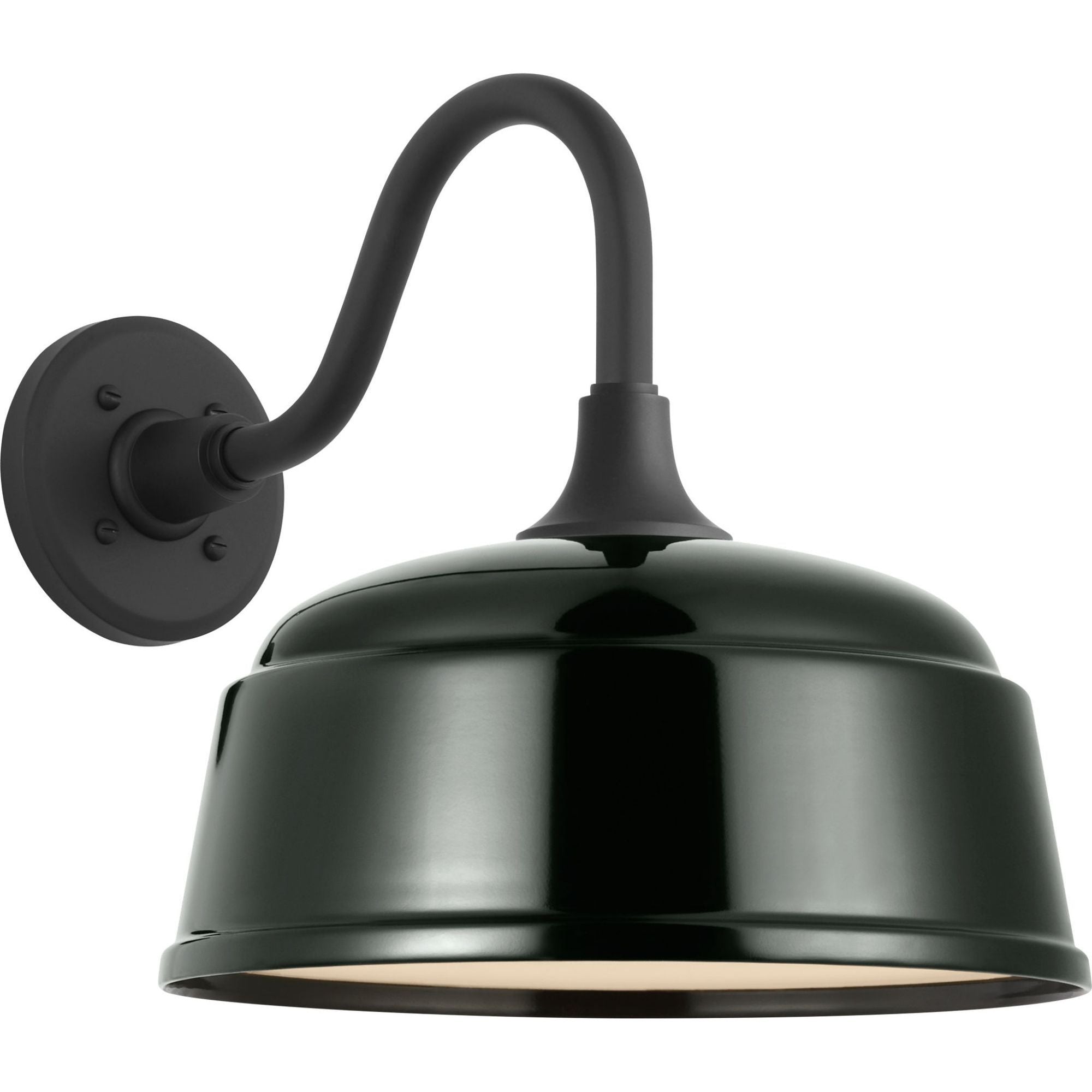 Thomas O'Brien Academy 11" Flynn Barn Light in Matte Black with 12.5" Green Rockhouse Shade W12.5" x H13" x E16.75"