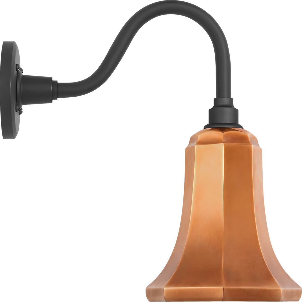 Thomas O'Brien Academy 11" Flynn Barn Light in Matte Black with 7.5" Soft Copper Savannah Shade W7.5" x H14.75" x E14.25"