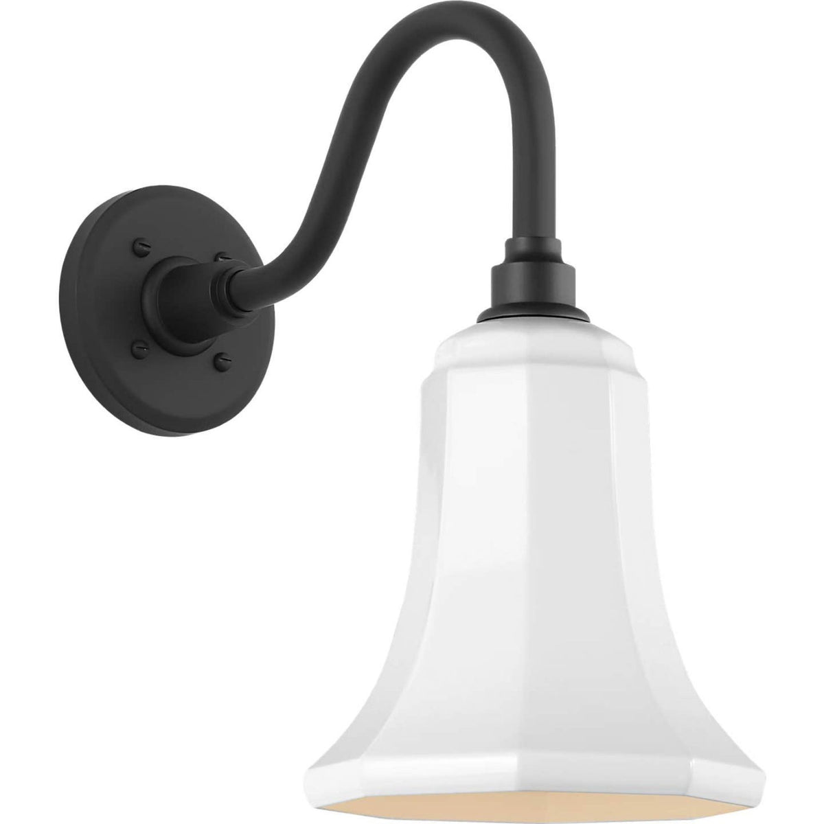 Thomas O'Brien Academy 11" Flynn Barn Light in Matte Black with 7.5" White Savannah Shade W7.5" x H14.75" x E14.25"