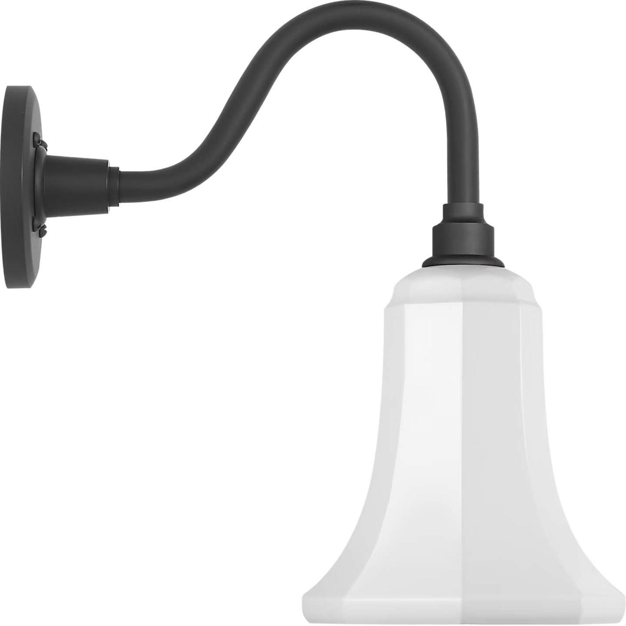 Thomas O'Brien Academy 11" Flynn Barn Light in Matte Black with 7.5" White Savannah Shade W7.5" x H14.75" x E14.25"