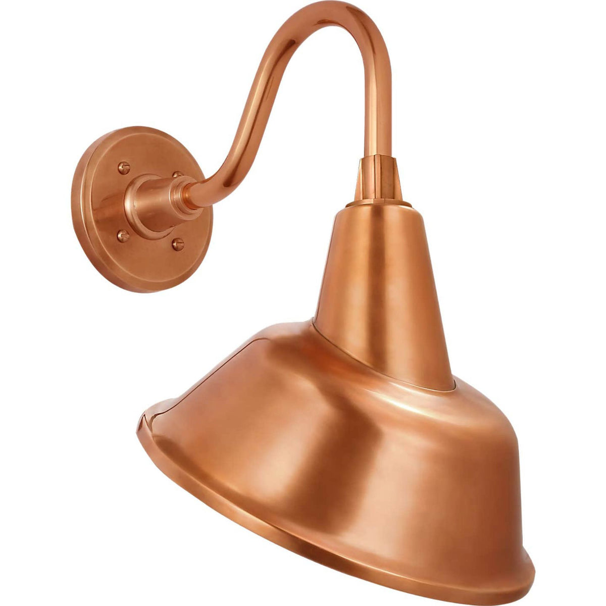 Thomas O'Brien Academy 11" Flynn Barn Light in Soft Copper with 12.5" Soft Copper Tilted Bowers Shade W12.5" x H18.5" x E14"
